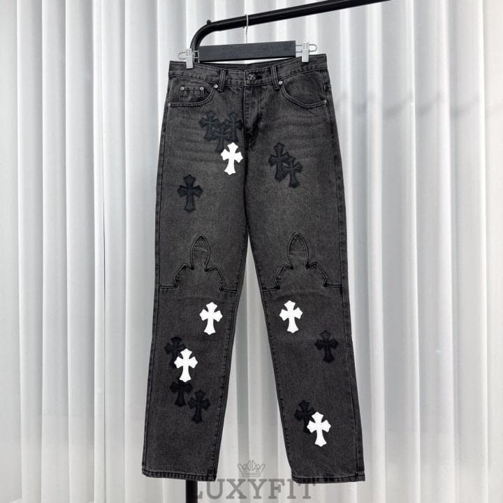 CH 크롬하츠 크로스 패치 데님 팬츠