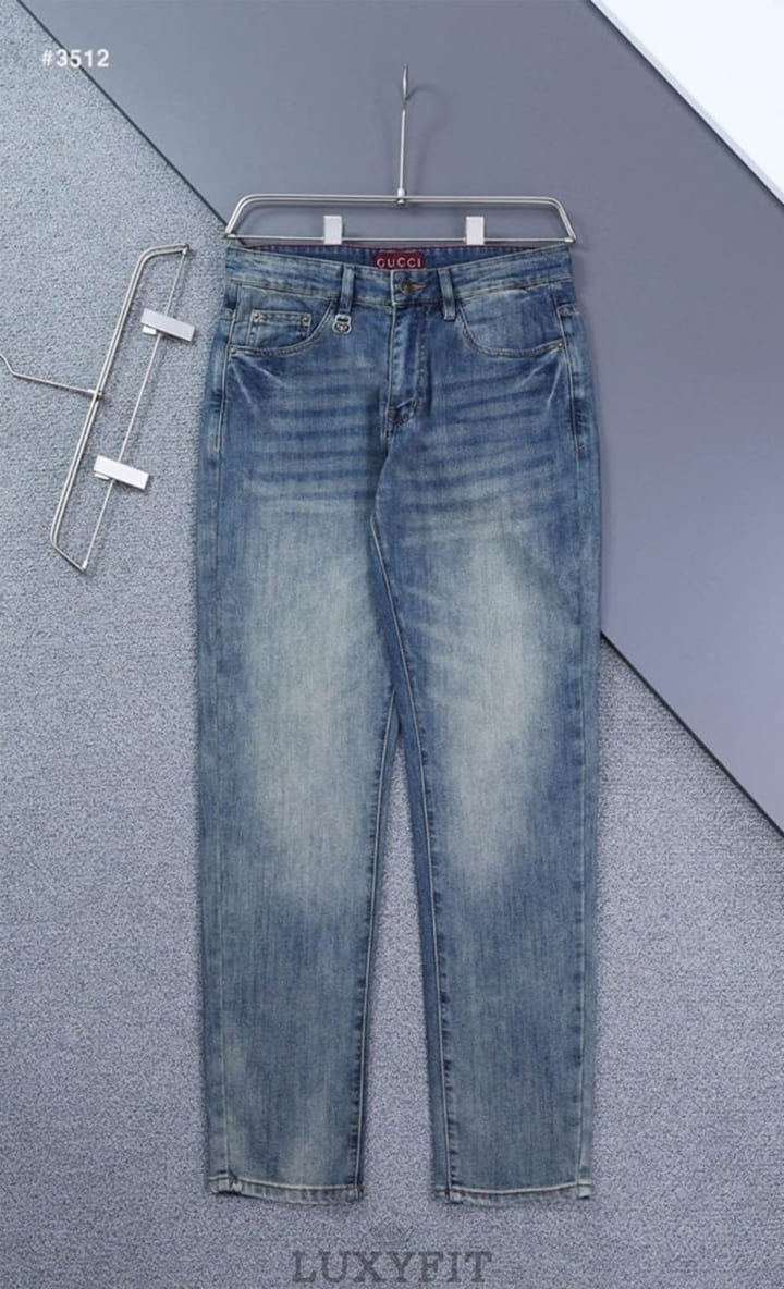 GC 구찌 자수로고 클래식 워싱 데님 팬츠