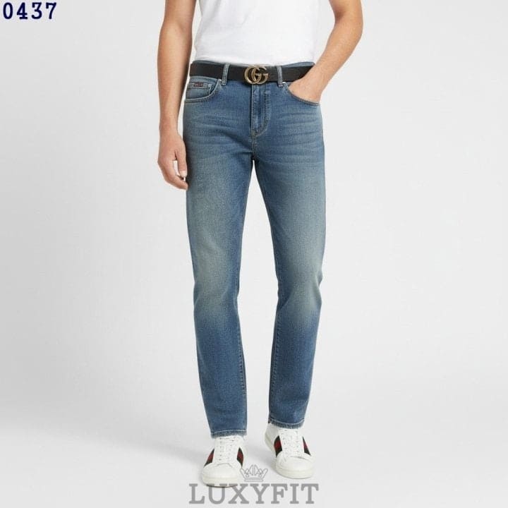 GC 구찌 자수로고 데님 팬츠