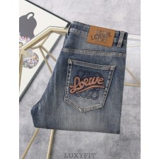 LW 로에베 아나그램 자수 패치 워싱스판 데님진