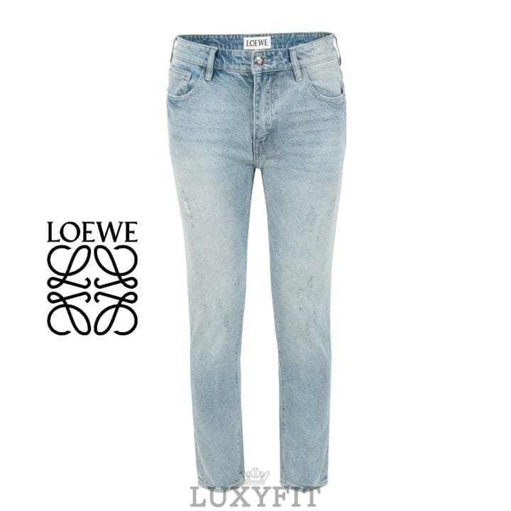 LW 로에베 화이트 아나그램 연청 슬림 일자진