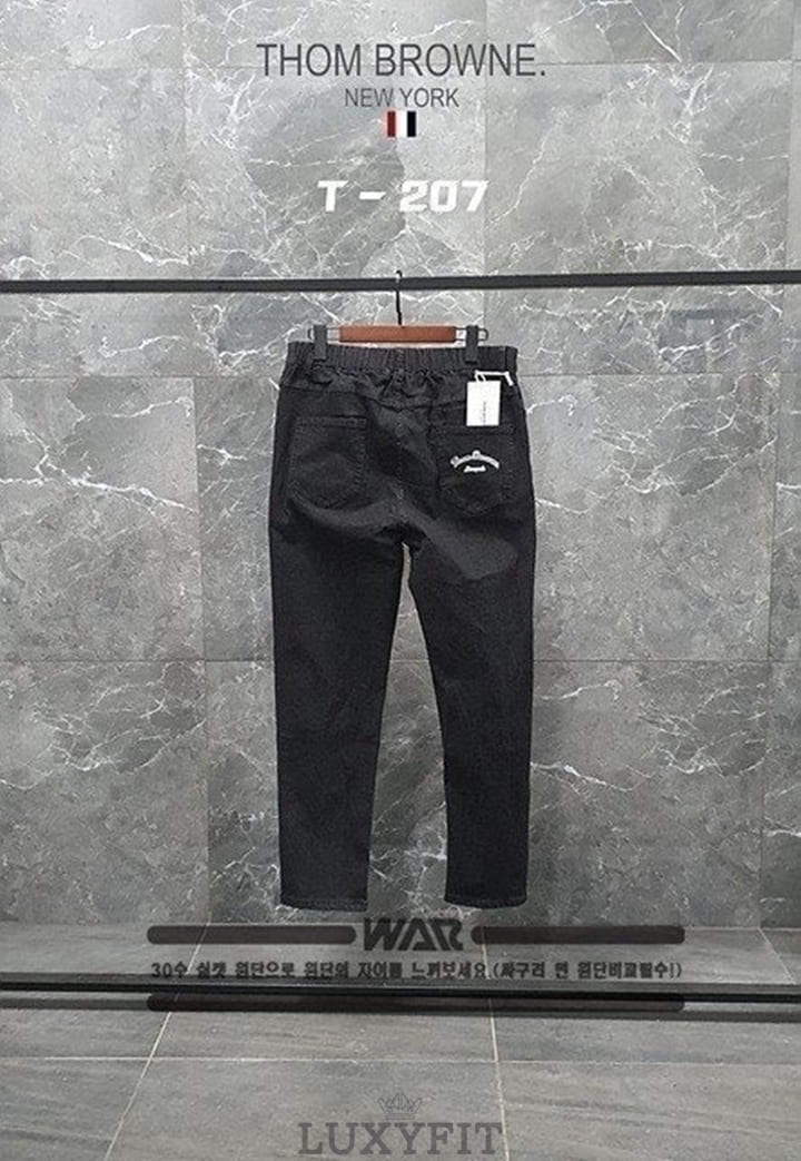 TB 톰브라운 T-207 U 레터링 면청바지 블랙진