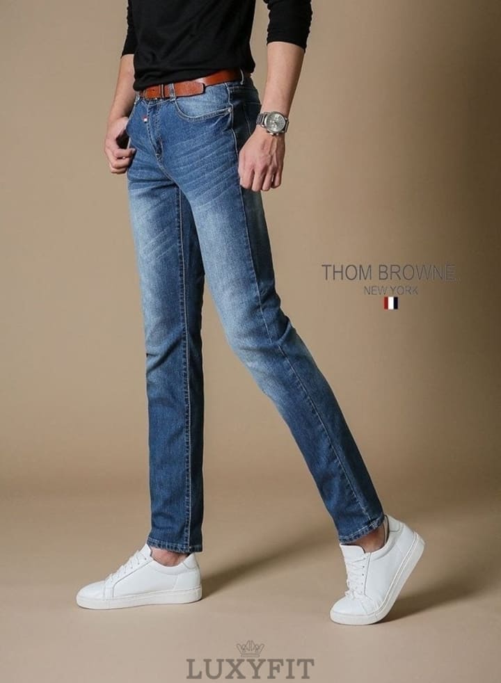 TB 톰브라운 T-207 U 레터링 면청바지 진청