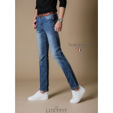 TB 톰브라운 T-207 U 레터링 면청바지 진청