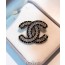CN 샤넬 스톤 레더 브로치