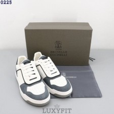 CU 브루넬로 쿠치넬리 카프스킨 스웨이드 배스킷 스니커즈