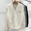 CD 꼼데가르송 남녀공용 화이트 와펜 V넥 가디건