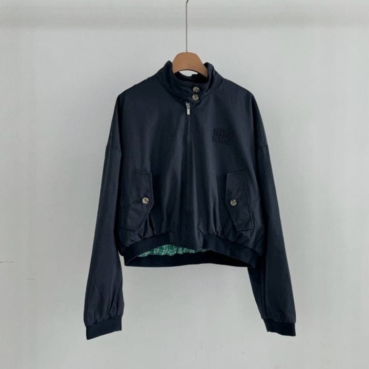 MU 미우미우 여성 크롭 블루종 자켓