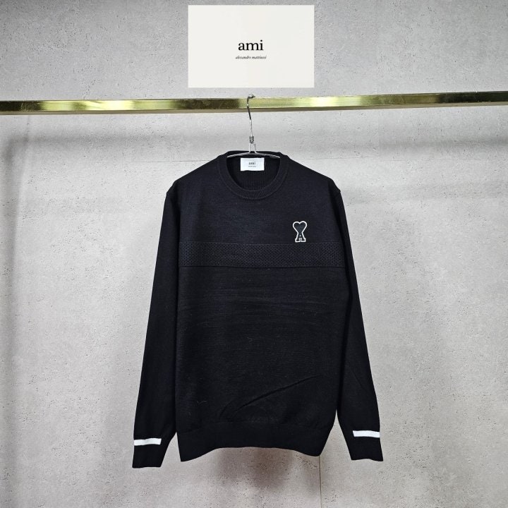 AM 아미 엠보 배색 니트