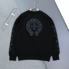 CH 크롬하츠 세메터리 레더 패치 오버핏 라운드 맨투맨