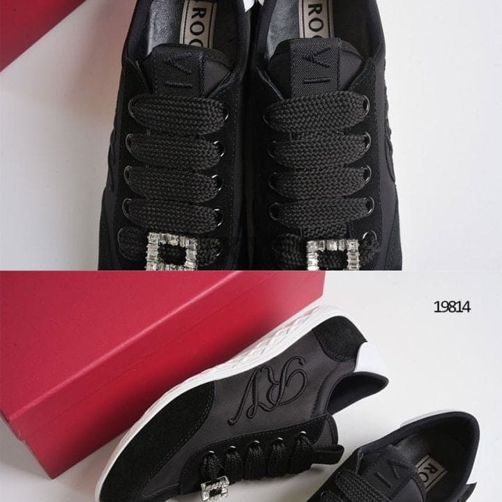 RG 로저비비에 비브 로우 스웨이드 새틴 스니커즈 블랙