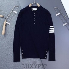 TB 톰브라운 사선 케이블 카라 니트 네이비