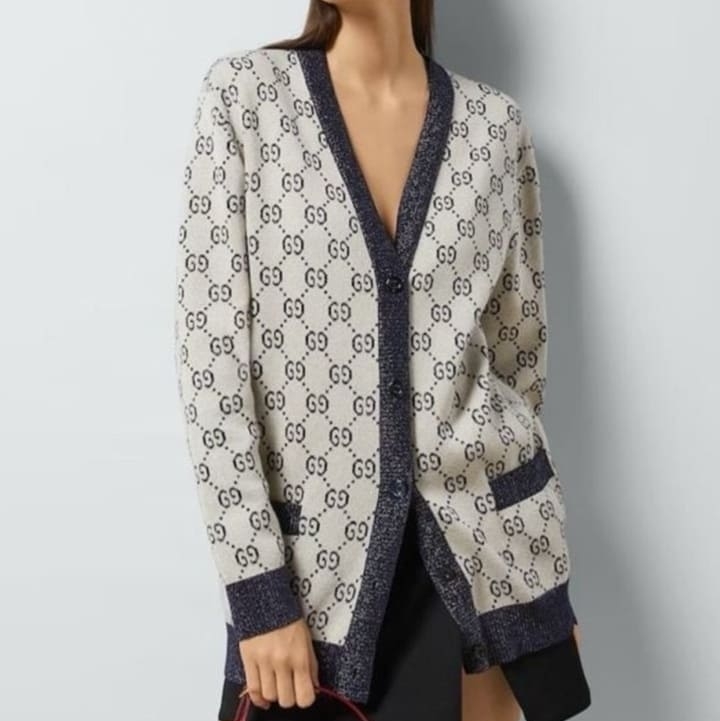 GC 구찌 여성용 V넥 울 가디건 스웨터-12382