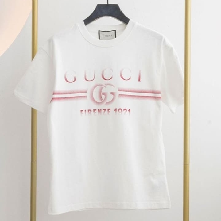 GC 구찌 프린트 코튼 저지 티셔츠