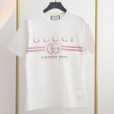 GC 구찌 프린트 코튼 저지 티셔츠