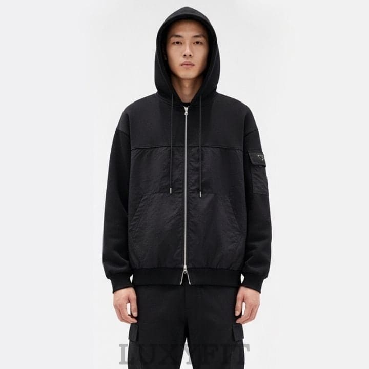 PD 프라다 배색포인트 후드집업