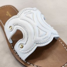 CL 셀린느 트리옹프 뮬 카프스킨 화이트