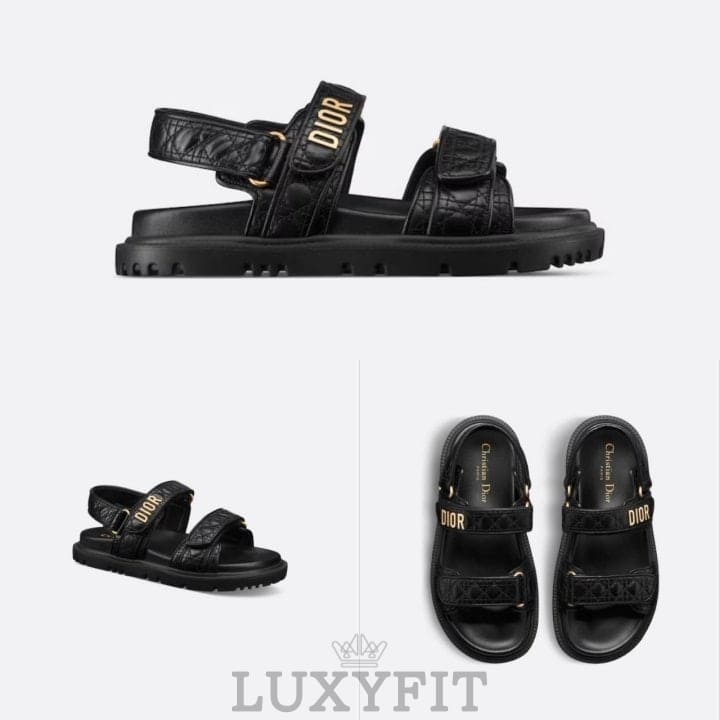 DO 디올 블랙 퀼트 까나쥬 샌들