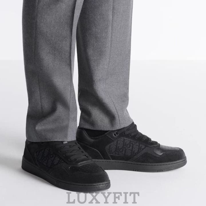 DO 디올 B27 블랙스웨이드 로우탑 스니커즈 블랙오블리크