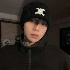 CL 셀린느 비니 로고 모자 Black