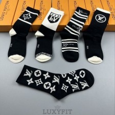 LV 루이비통 로고 패턴 5종 양말