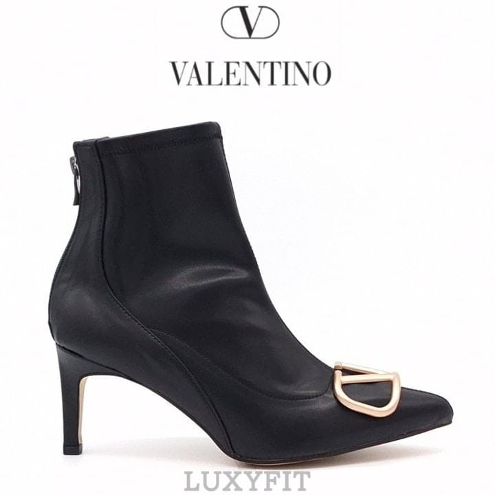 VT 발렌티노 여성 로우힐, 미들힐, 하이힐 V로고 앵클 부츠