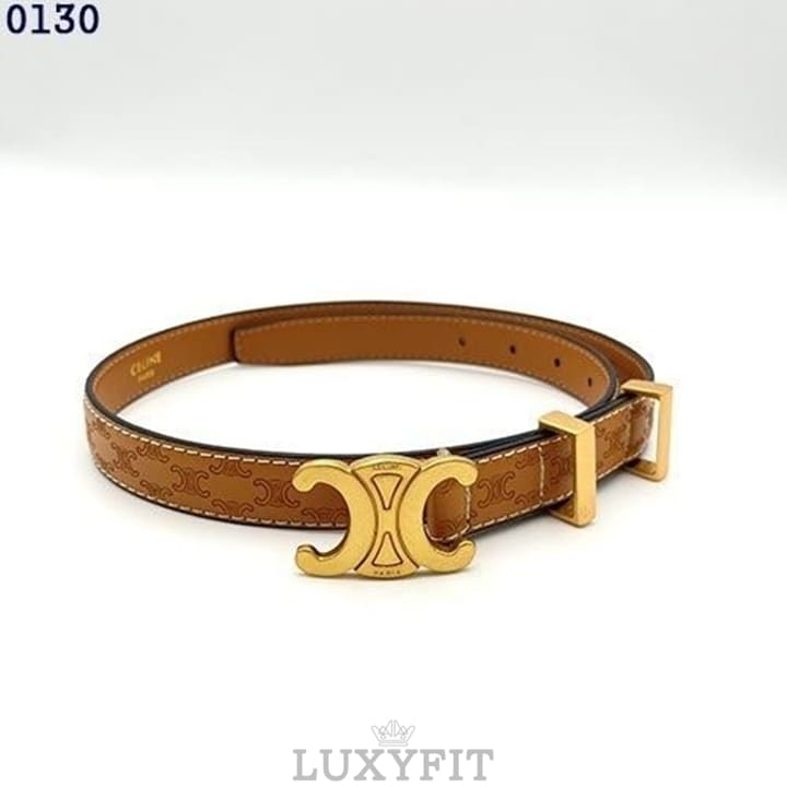 CL 셀린느 트리옹프 엠보싱 가죽 여성벨트 (카멜)