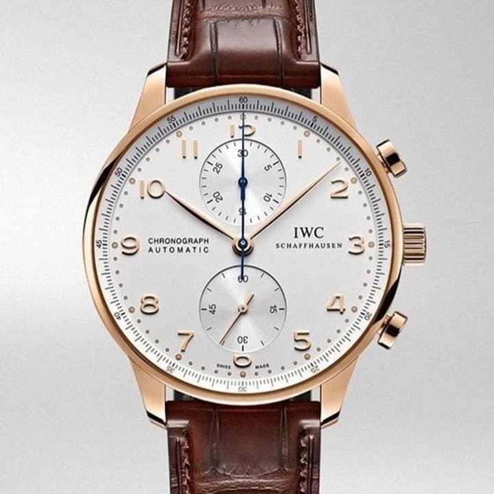IWC 샤프하우젠 포르투기저 화이트다이얼 골드침