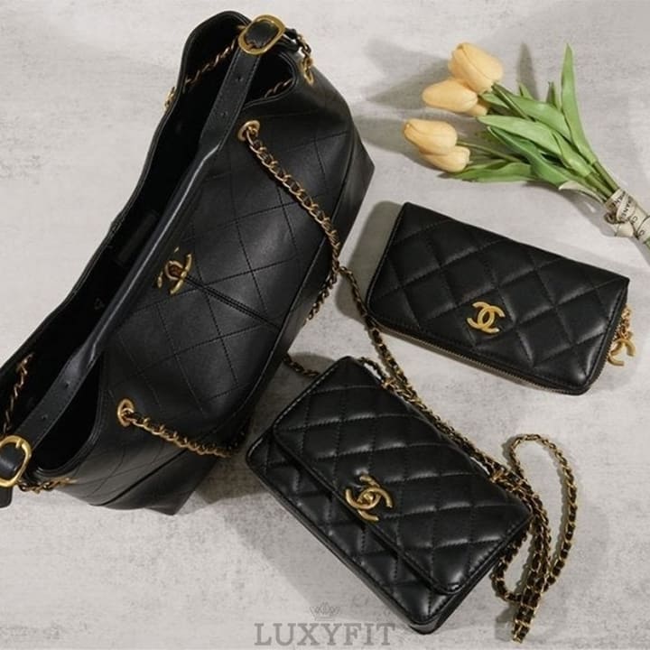 CN 샤넬 클래식 퀄팅 레더 숄더백 & 미니 플랩백 & 장지갑 3종셋