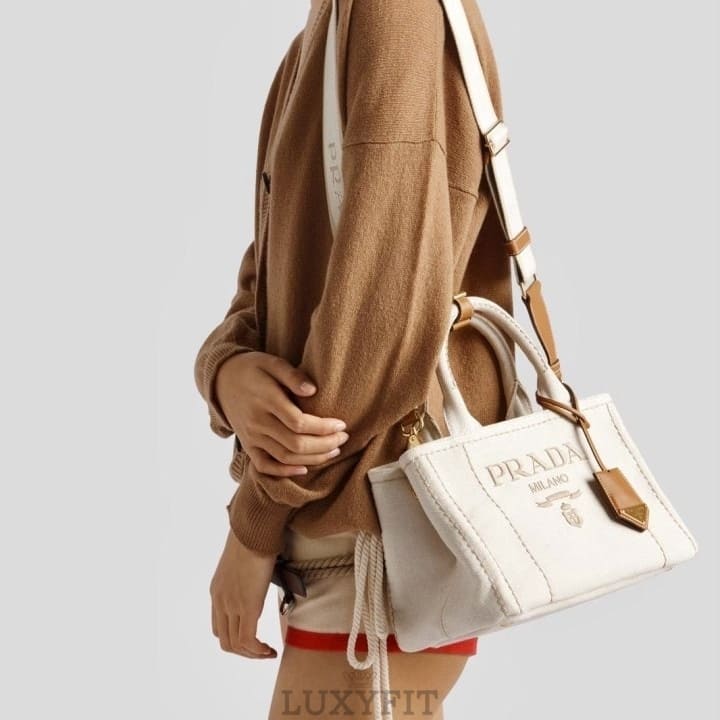 PD 프라다 자르디니에르 스몰 코튼 핸드백