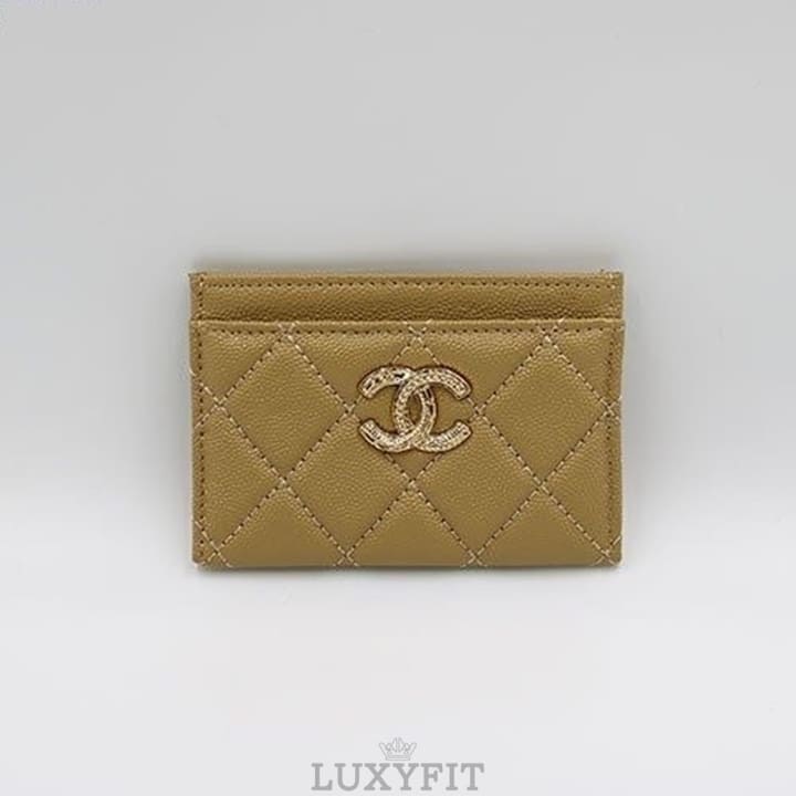CN 샤넬 캐비어 골드 메탈 카드지갑