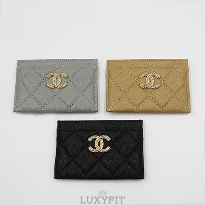 CN 샤넬 캐비어 골드 메탈 카드지갑