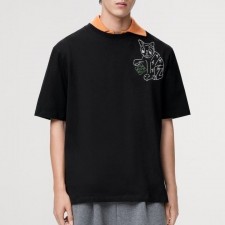 LW 로에베 F02 아나그램 캣 자수 티셔츠