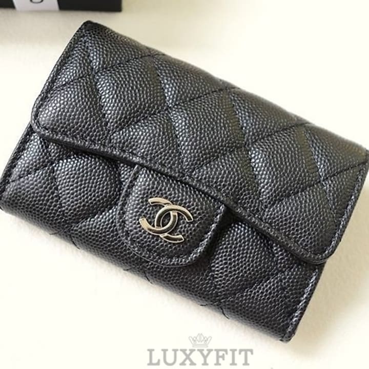 CN 샤넬 캐비어 플랩 카드지갑