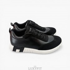 HM 에르메스 바운싱 블랙 레더 스니커즈