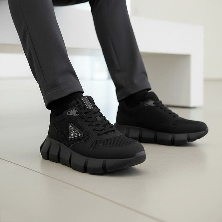 PD 프라다 스트레치 매쉬 블랙 스니커즈