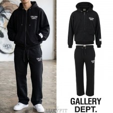 GD 갤러리 디파트먼트 심플 로고 프린팅 집업 오버핏 셋업