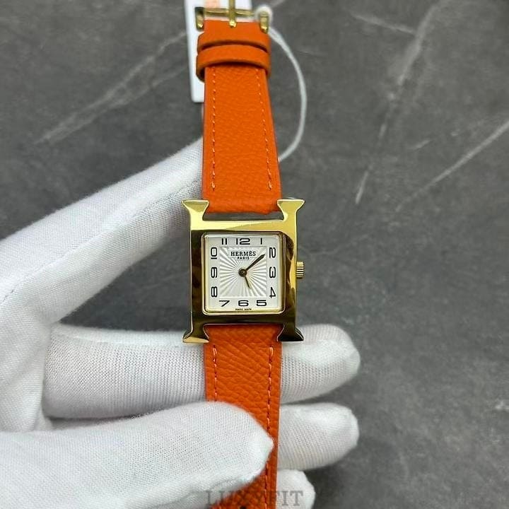 HM 에르메스 H아워 스몰 오렌지 금장 21mm