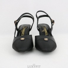 CN 샤넬 금장 스트랩 슬링백 펌프스