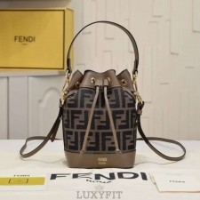 FD 펜디 몬트레조 레더 프린트버킷