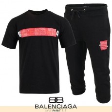 BC 발렌시아가 서큐리티 테이프 프린팅 반팔 & 7부 셋업