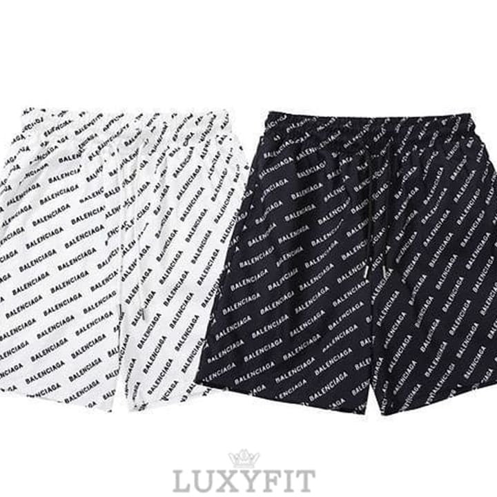 BC 발렌시아가 A 6455 올오버 로고 프린트 스윔 쇼츠