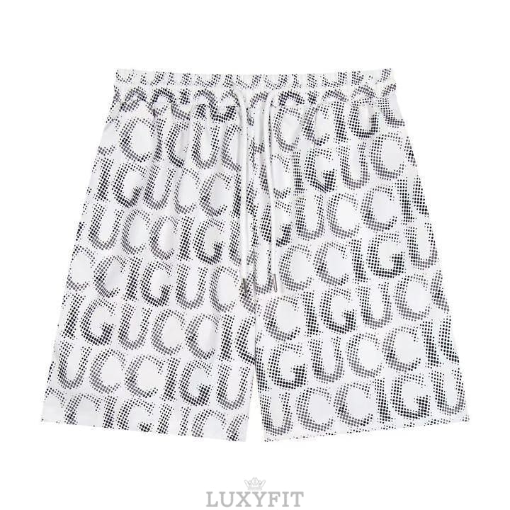 GC 구찌 A 6463 도트 올오버 로고 스윔 쇼츠