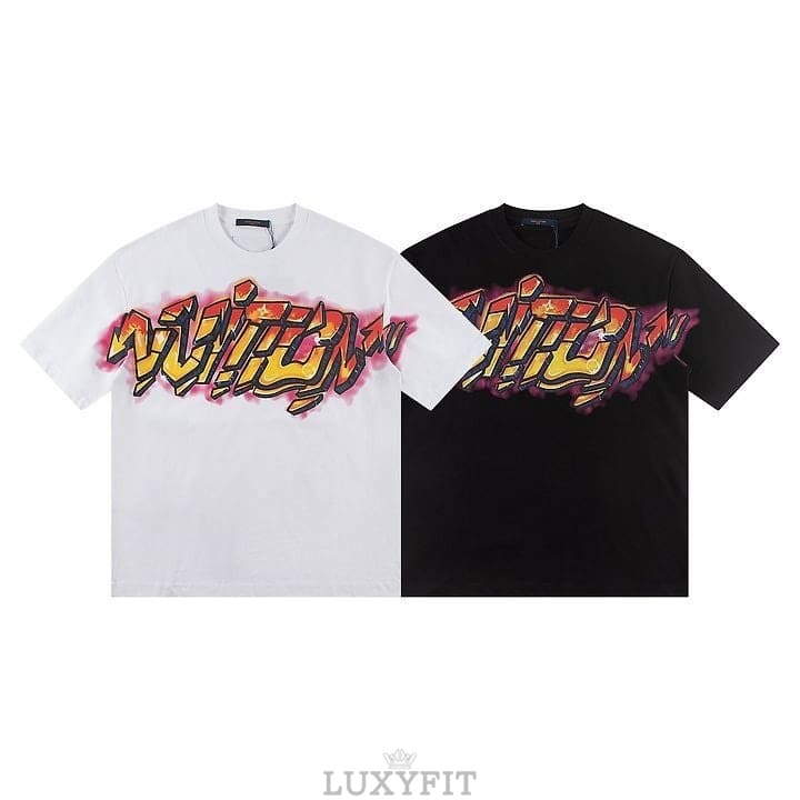 LV 루이비통 A 6552 그래피티 로고 반팔