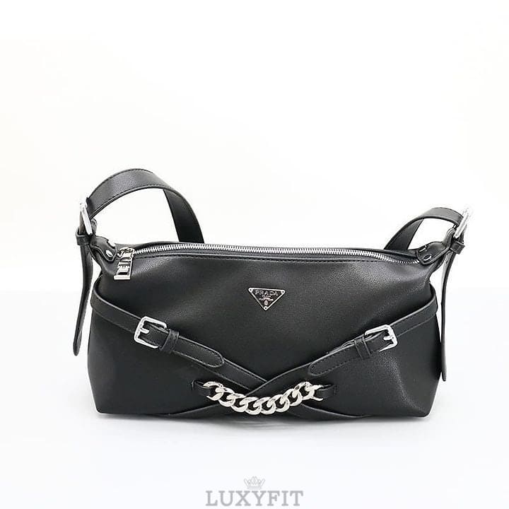 PD 프라다 67843 중앙 체인 가죽 숄더백