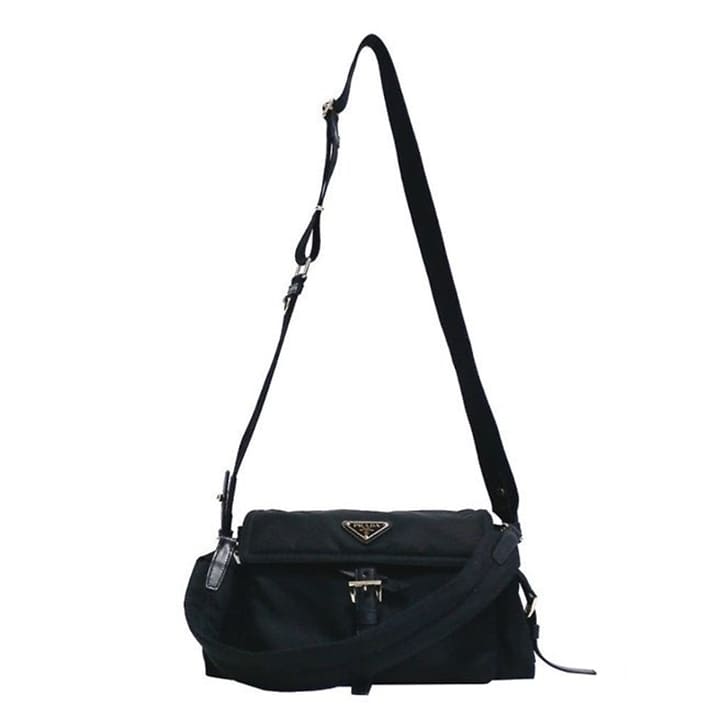 PD 프라다 익스플로어 미디엄 리나일론 블랙 숄더백