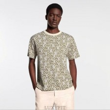 LV 루이비통 1V01 자카드 쇼트 슬리브드 크루넥 니트 웨어