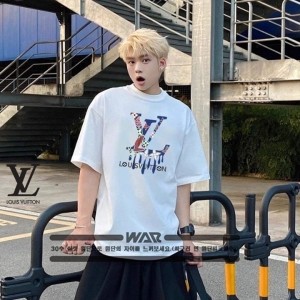 LV 루이비통 패턴 무늬 로고 반팔 티셔츠