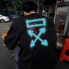 OH 오프화이트 말광량이 형광 패턴 반팔 티셔츠