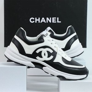 CN 샤넬 CC 로고 범고래 트위드 스니커즈